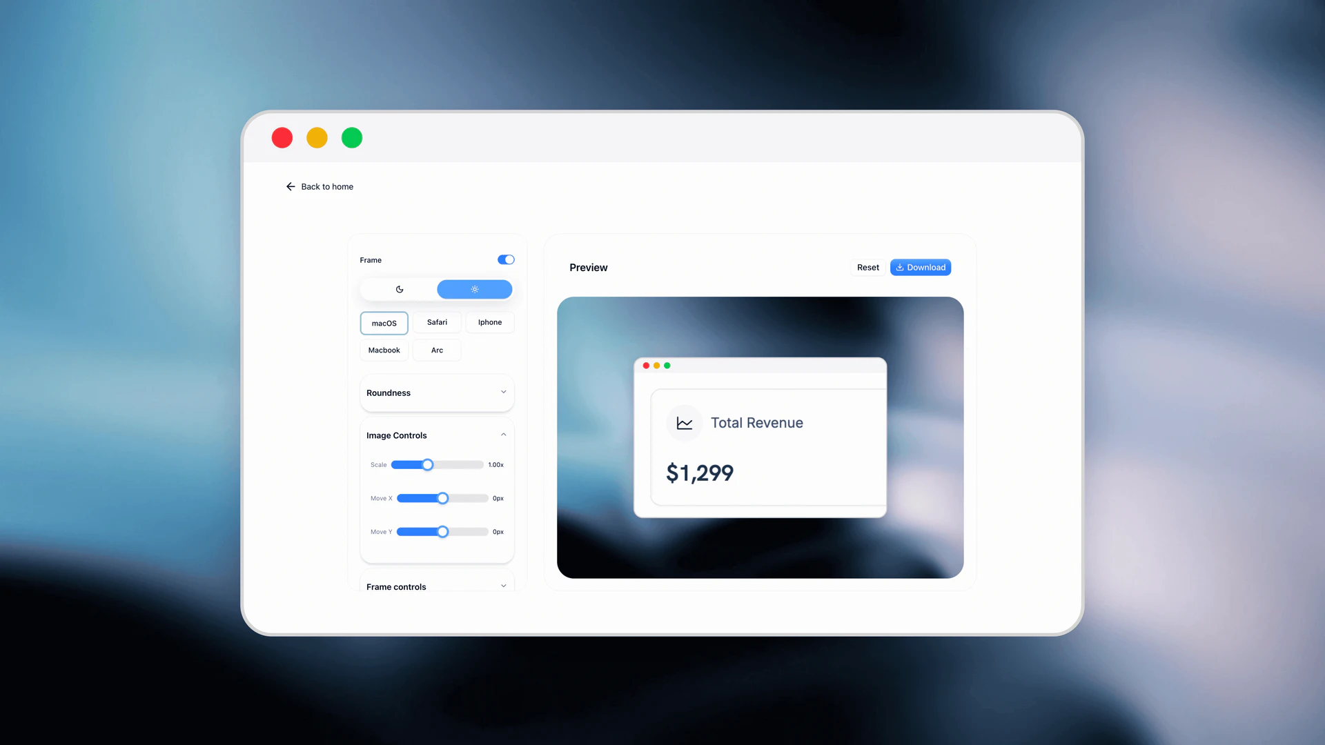 Getprod dark and light frames feature
