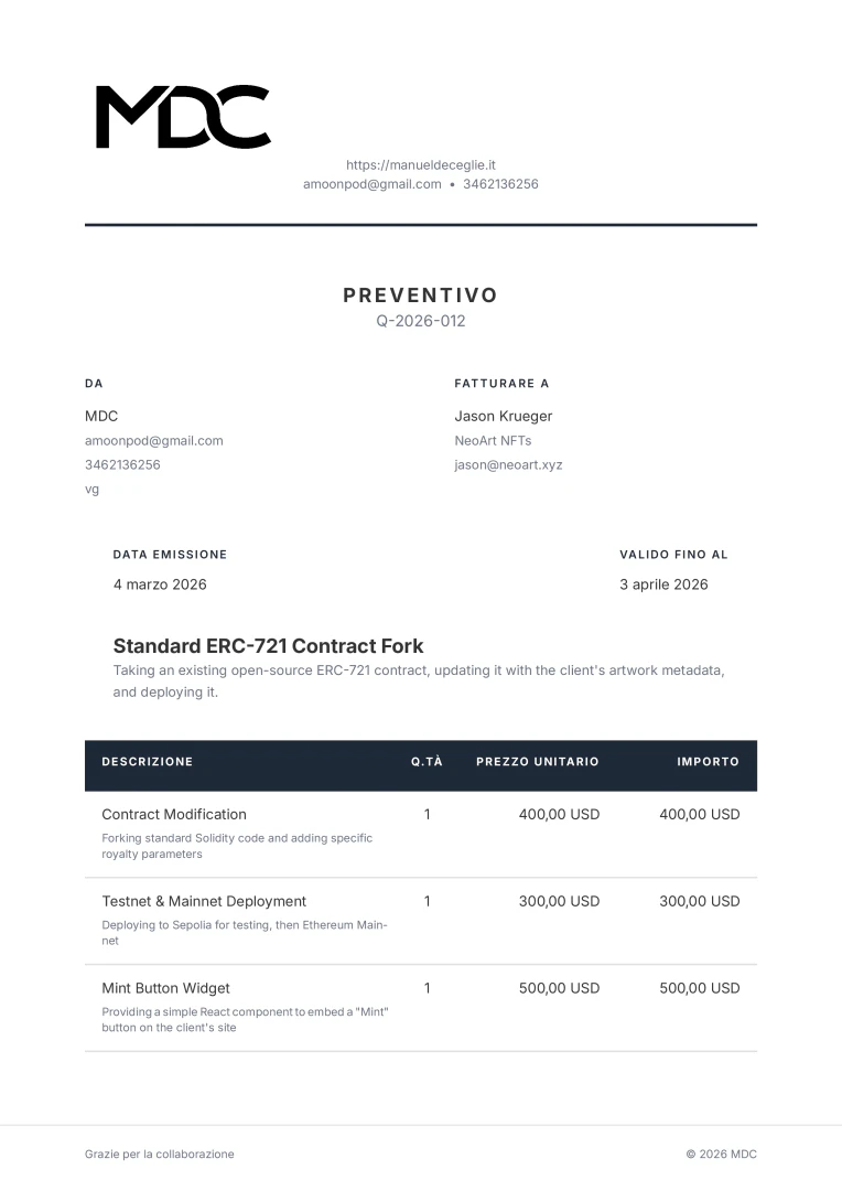 Getproposa classic template demonstration
