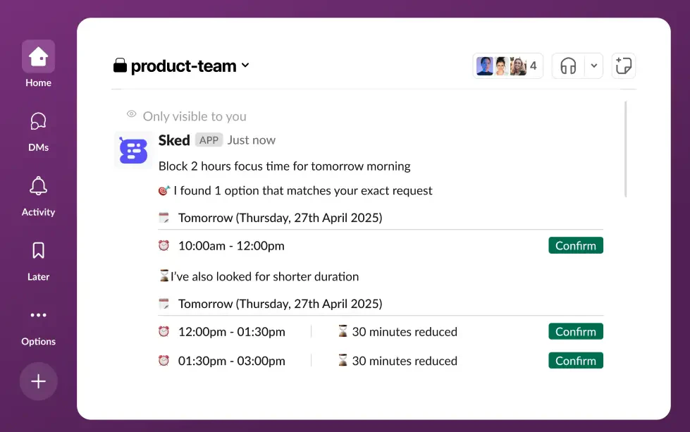 Sked feature demonstration