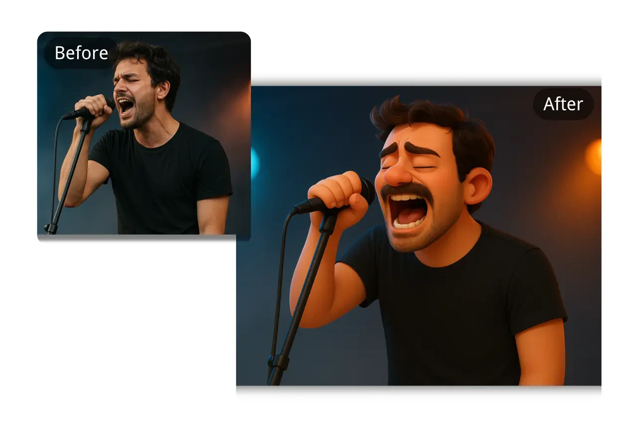 GhibliArt.ai feature demonstration showcasing diverse artistic styles