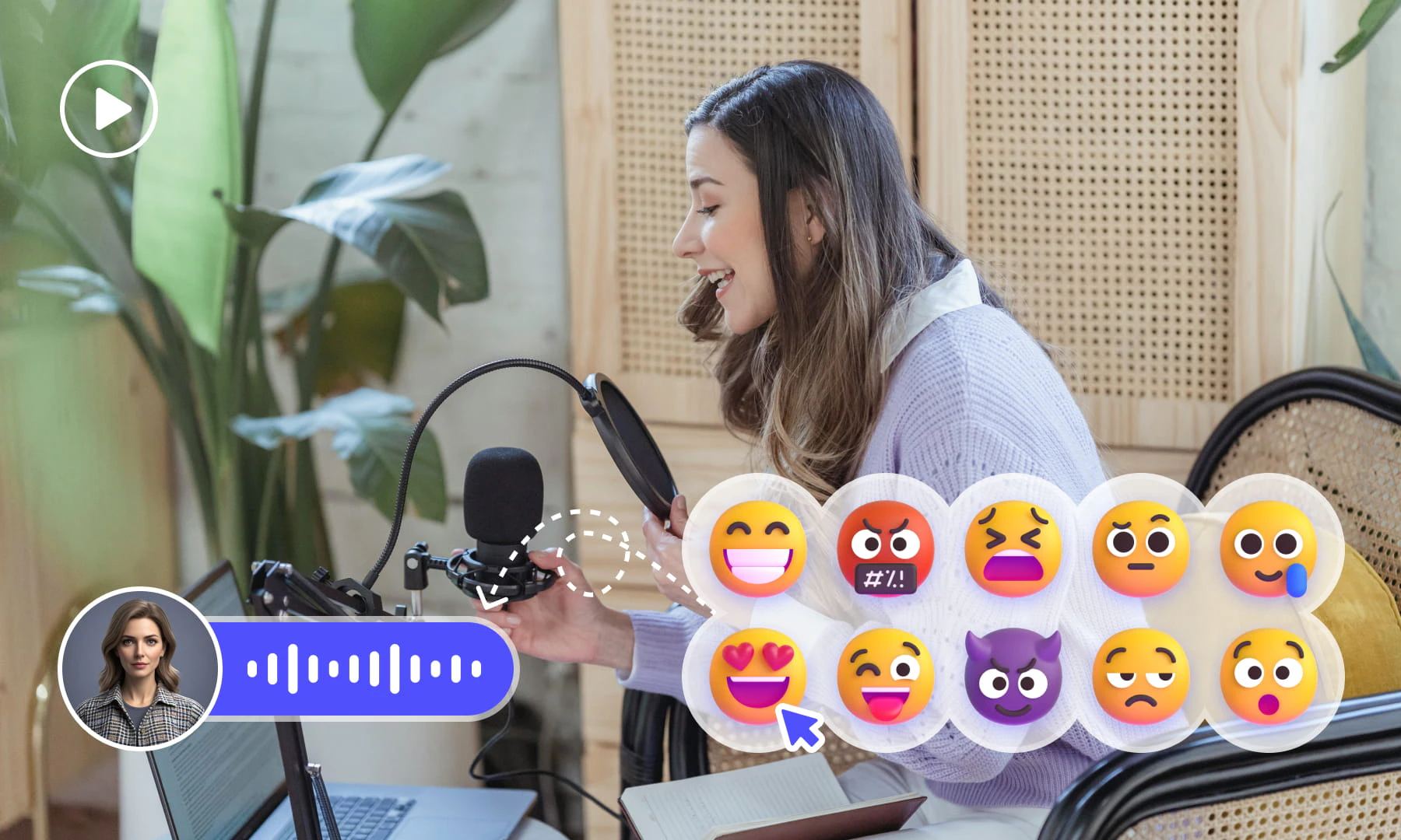 GhostCut voice cloning and dubbing interface