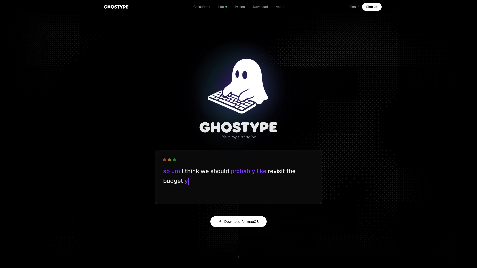Ghostype screenshot