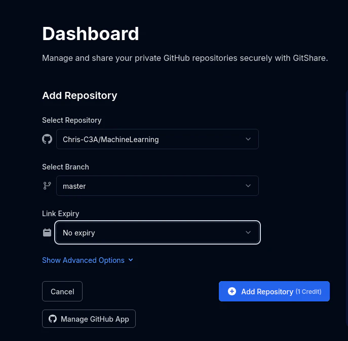Gitshare share your repository process