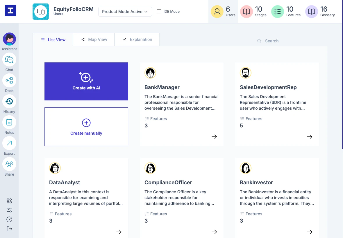 Gluecharm user personas feature demonstration