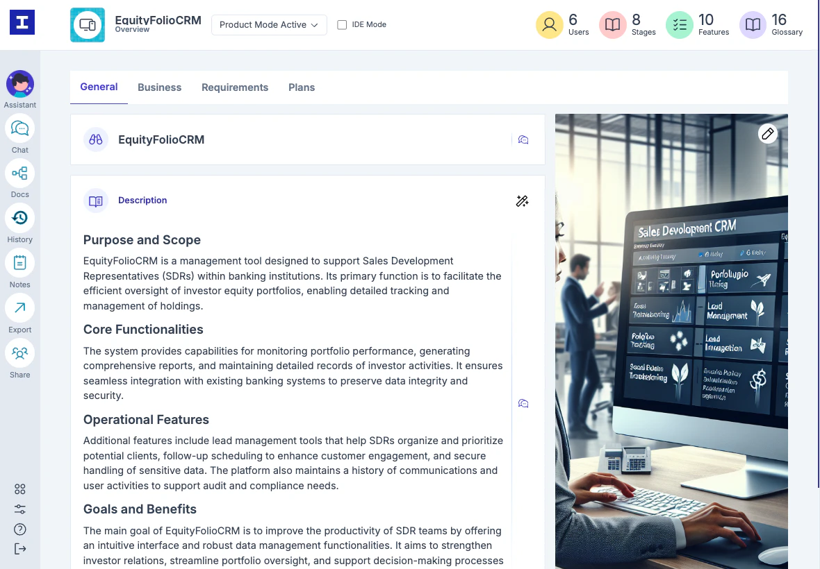 Gluecharm project management user scenario