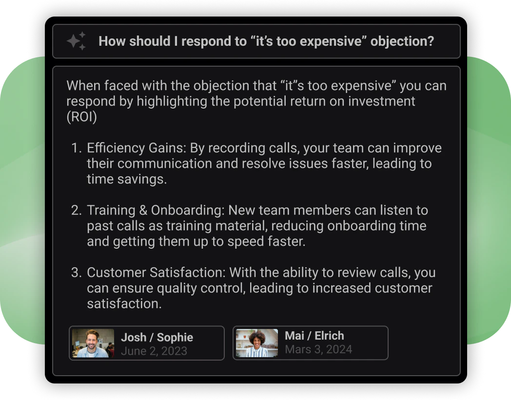 Goelo's Sales Second Brain feature for managing sales knowledge