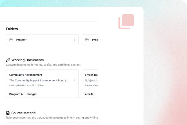 Grantable organizing work interface