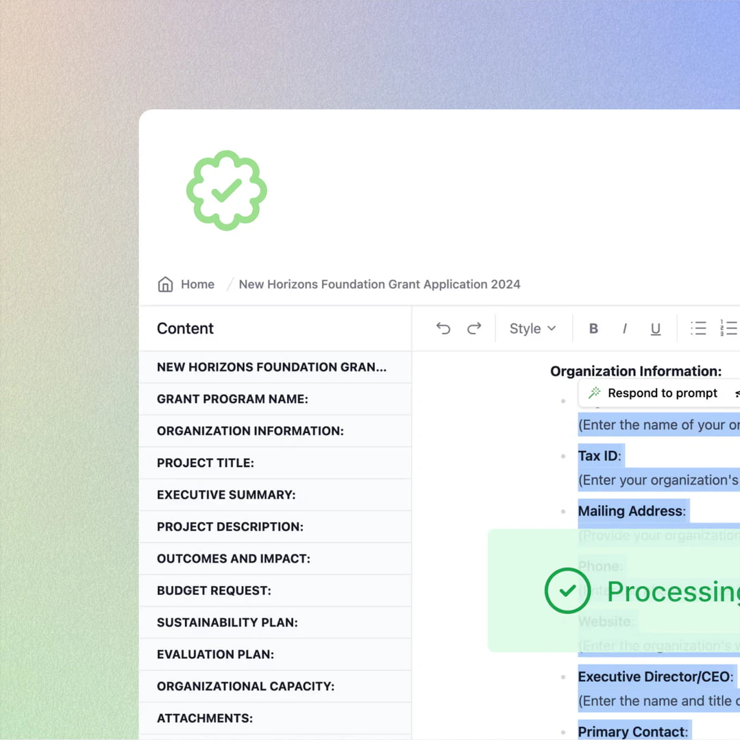Grantable product overview and interface