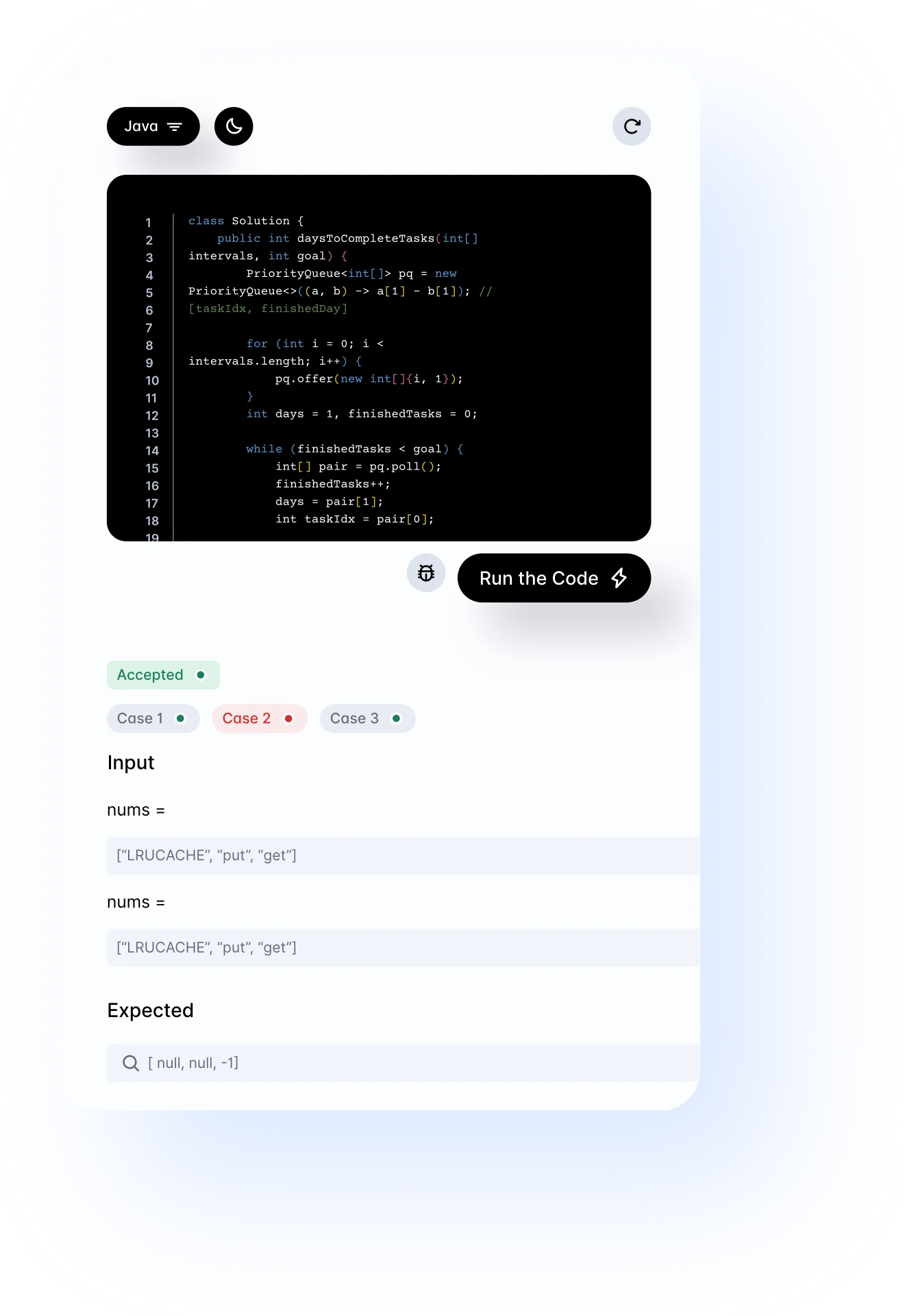Hack2hire product overview with coding interface