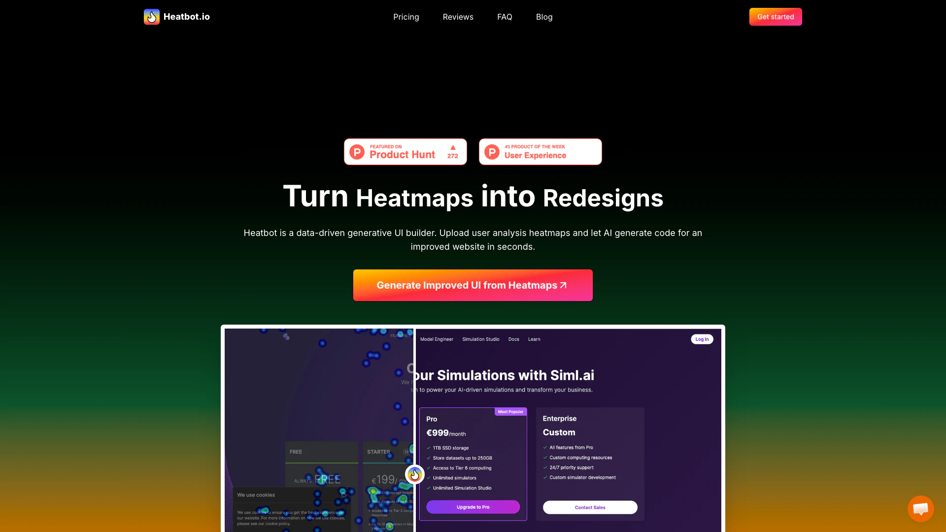 Heatbot website screenshot showing -- interface and features