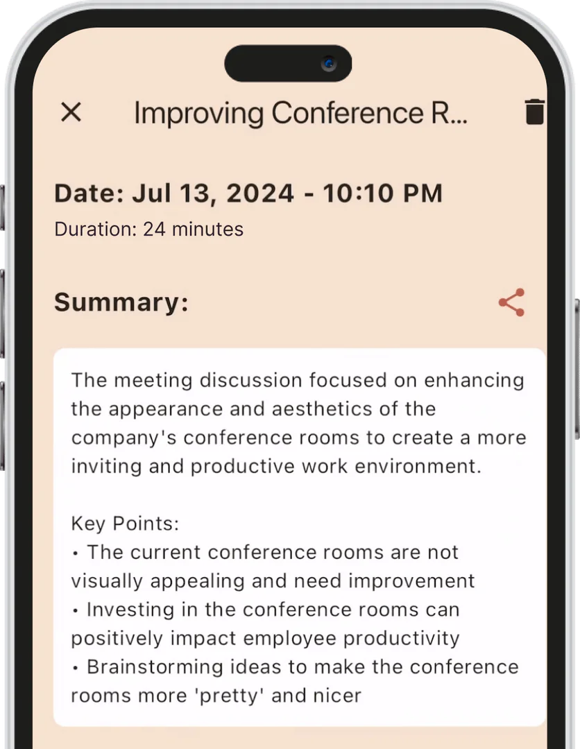 Hedy AI meeting summary screenshot