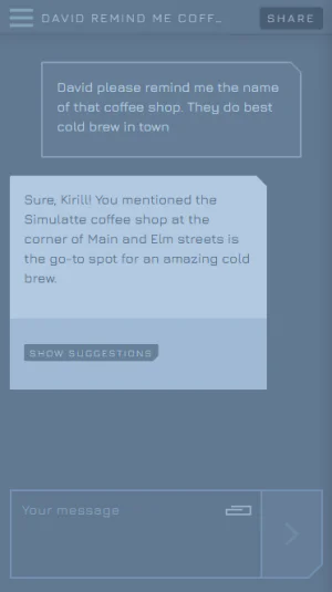 Heydavidai memory feature