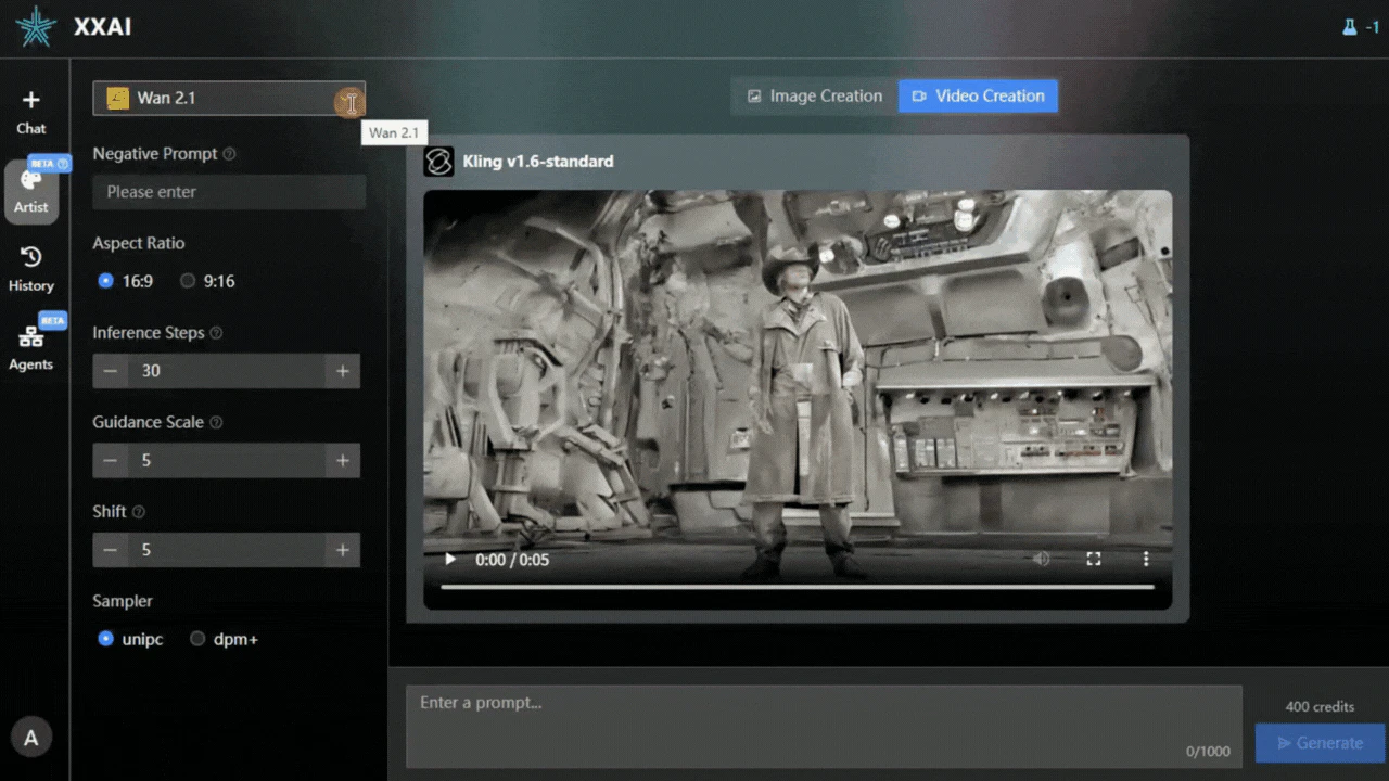 Hixxai AI image generation feature