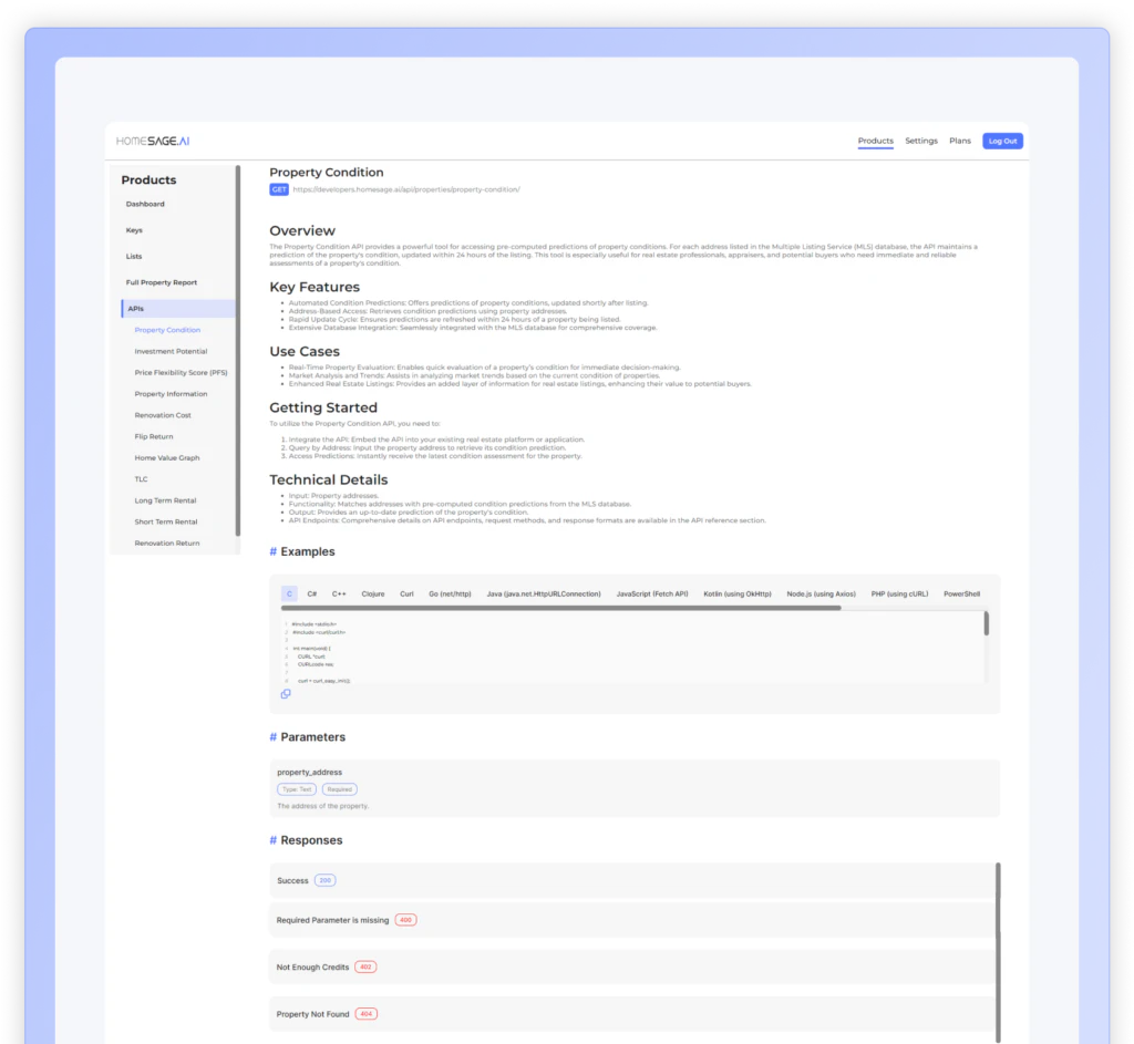 Homesageai real estate APIs for comprehensive data analysis