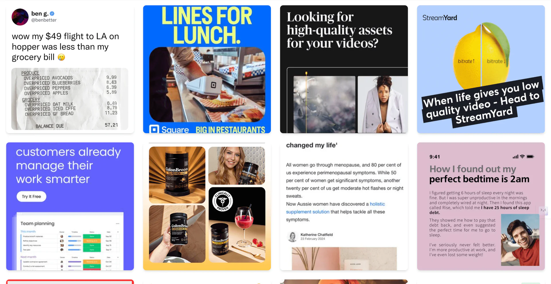 Hookadsai SaaS ad template collection