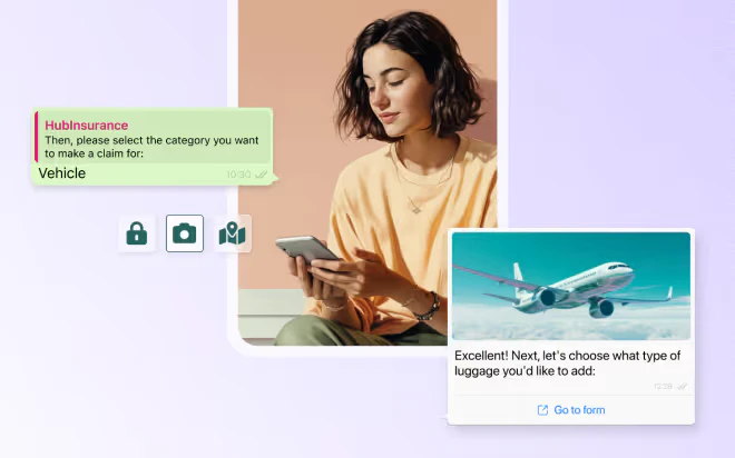 Hubtype chatbot interface on mobile enhancing engagement.