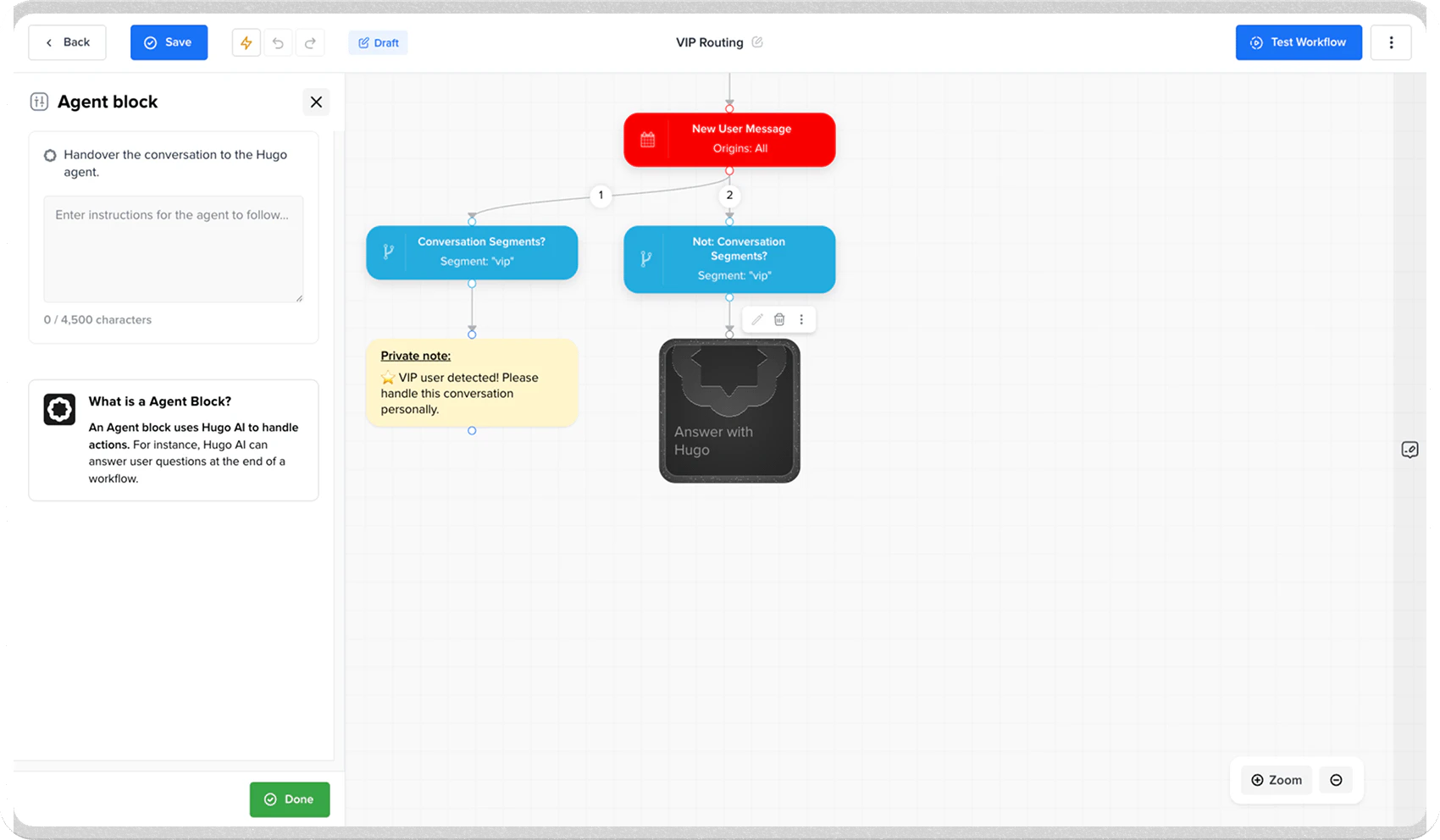 Hugoai workflow feature demonstration