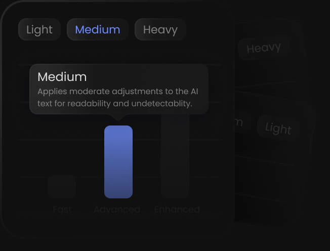Select mode in Humanize AI tool