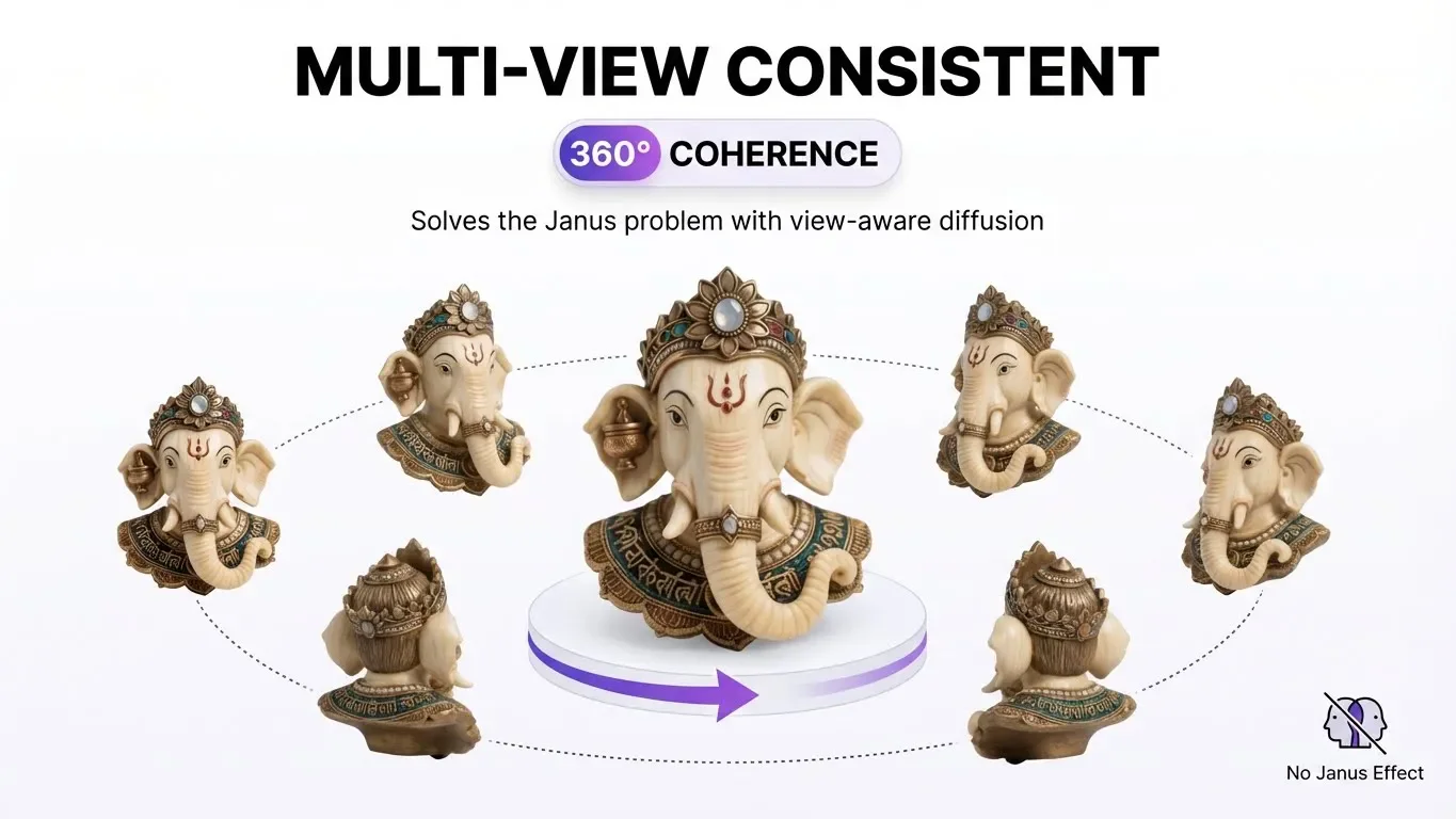 Hunyuan3D multi-view consistency demonstration