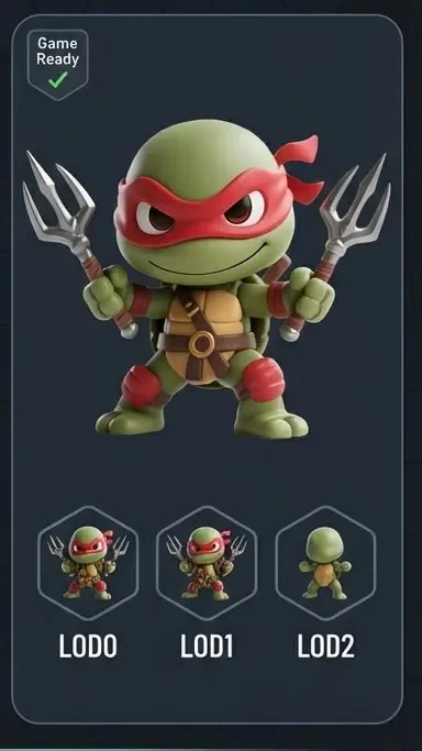 3D models generated for game development using Hunyuan3D