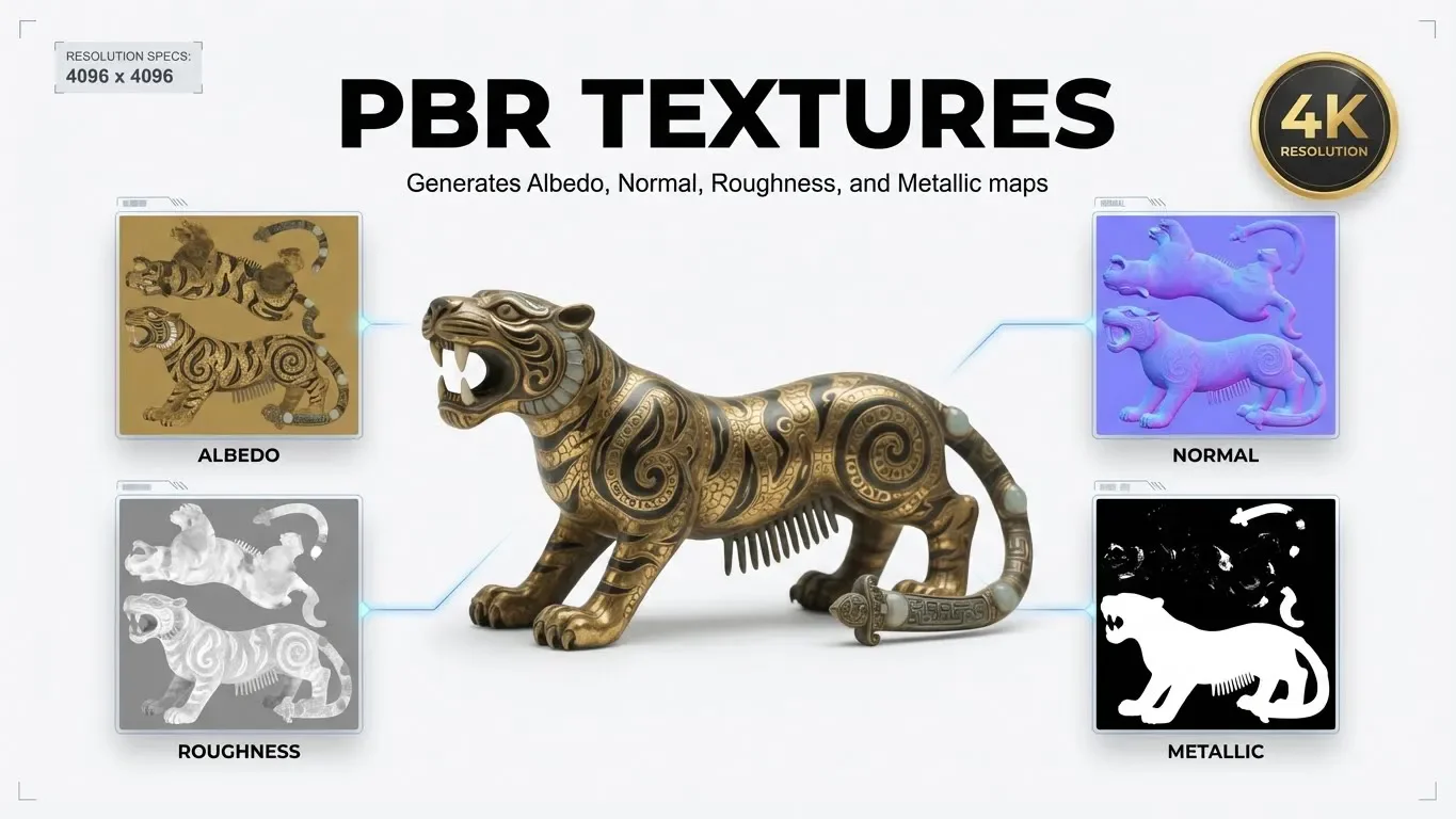 Hunyuan3D PBR texture synthesis demonstration
