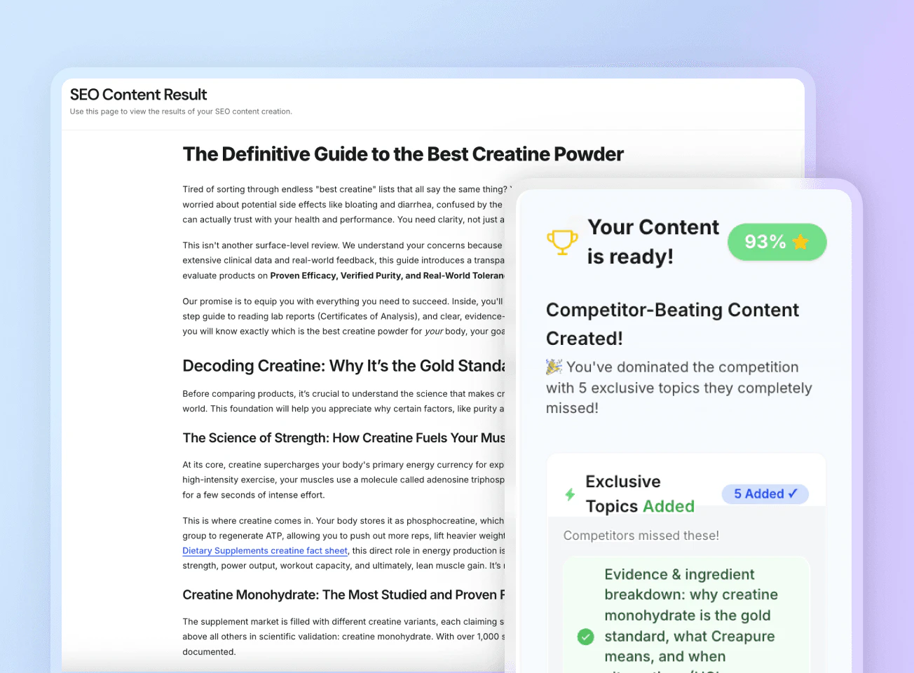 i10xai product overview with SEO content generation features
