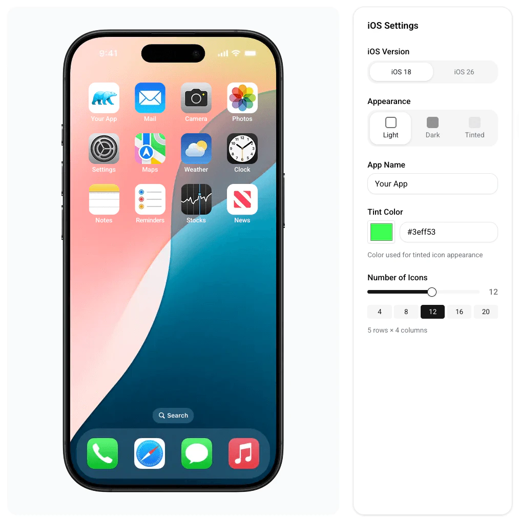 IconSprint feature demonstration for previewing on devices