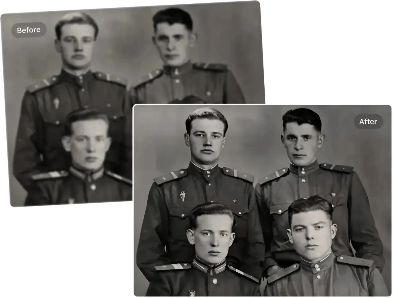 ImageColorizer interface showing restored photo results