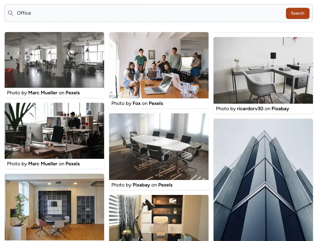Searching stock photos with Imagetool