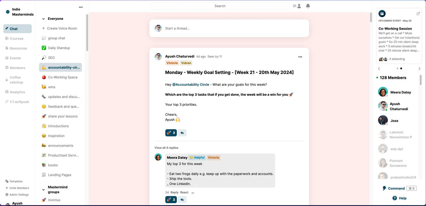 Indiemasterminds accountability circle
