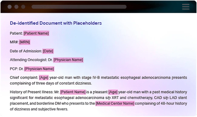 Insightsaio Data De-identification Feature