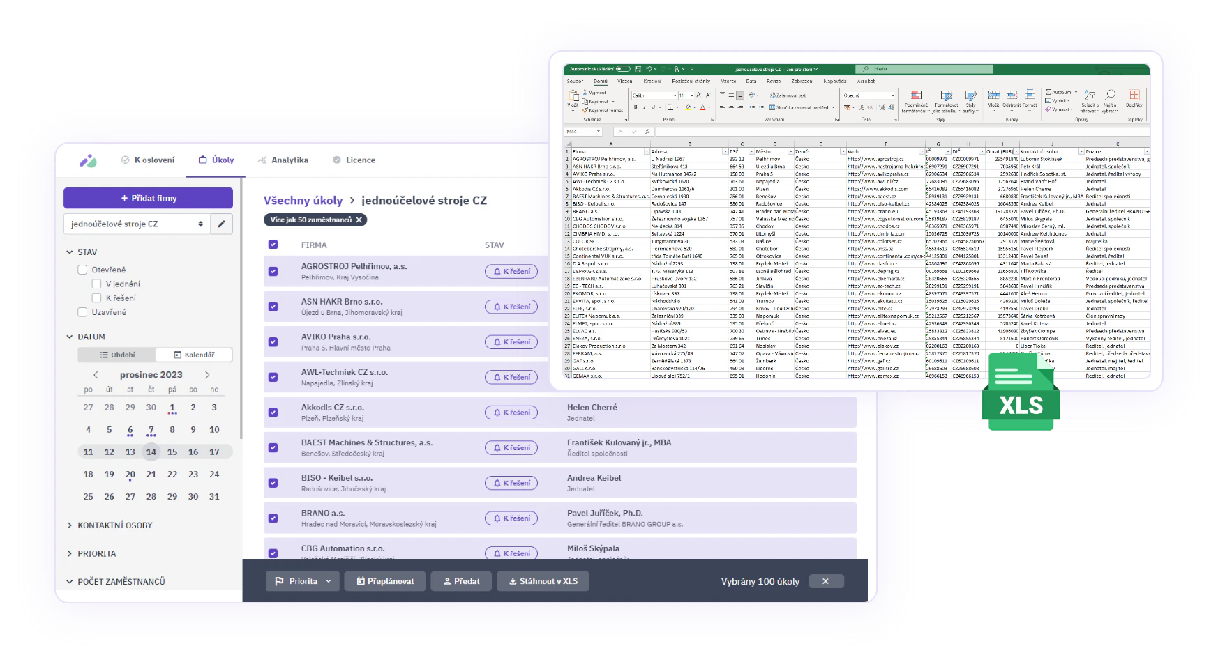 Intedat real application scenario showing customer outreach