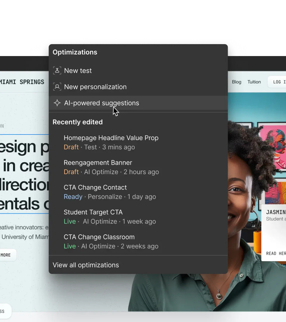Intellimize main features overview
