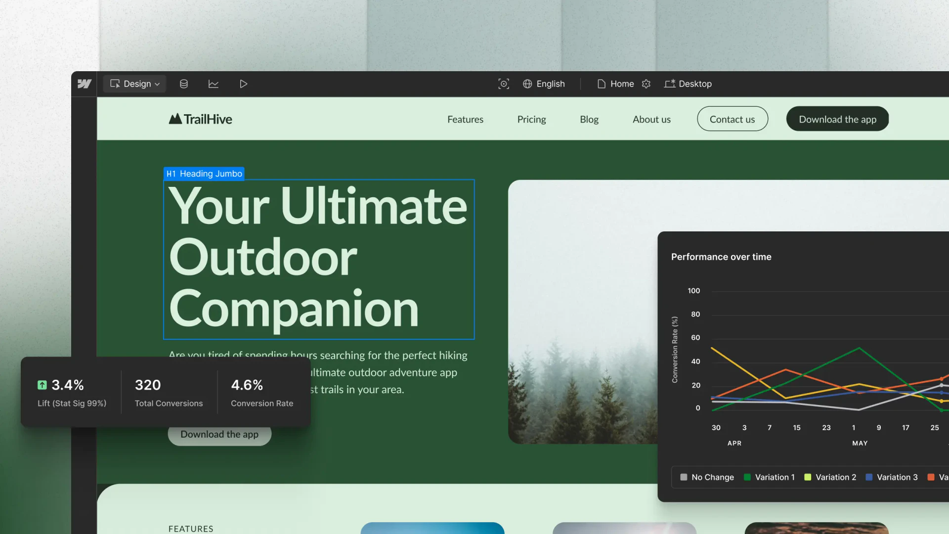 Webflow Optimize product overview