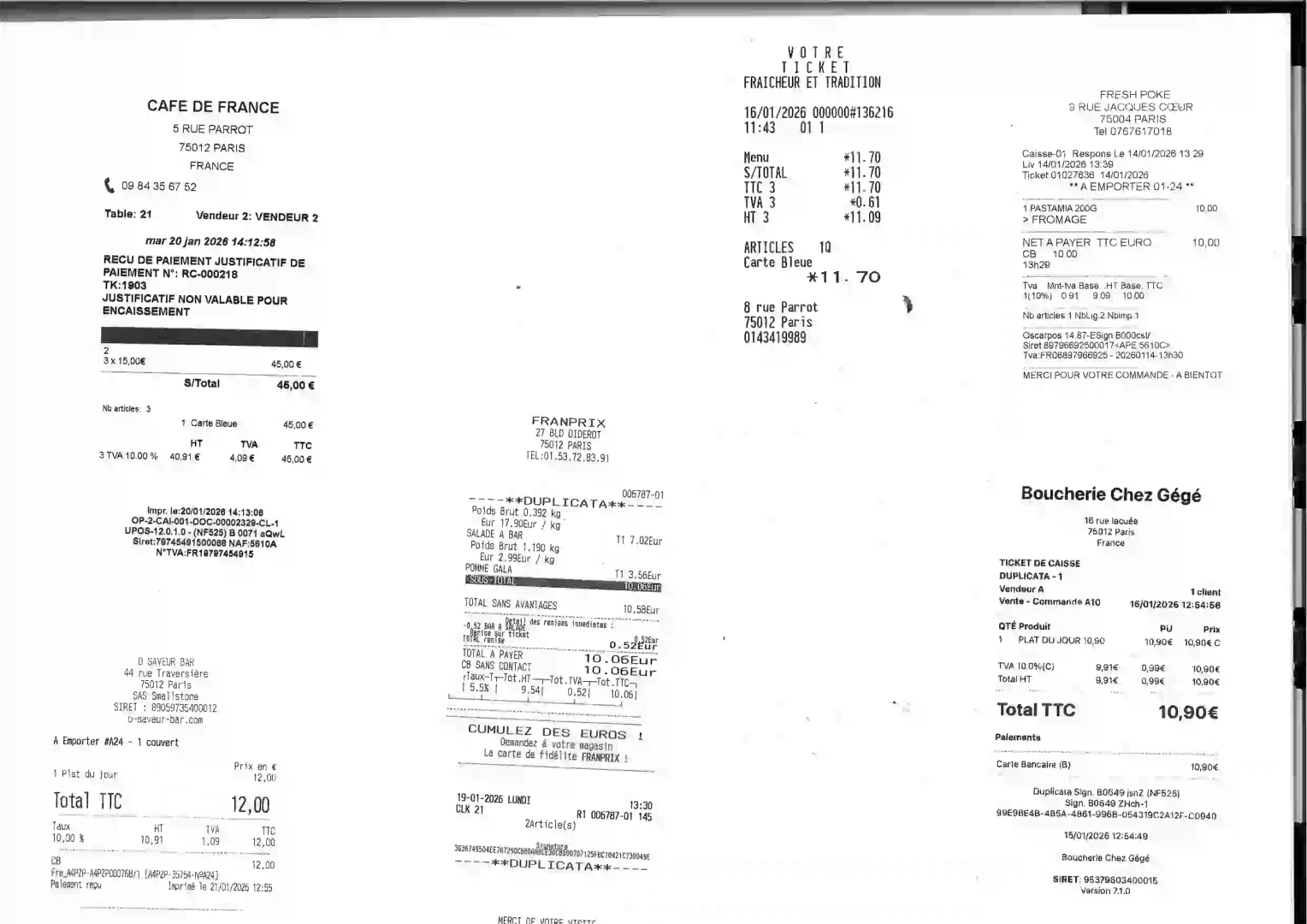 Invoicesplitter operation interface