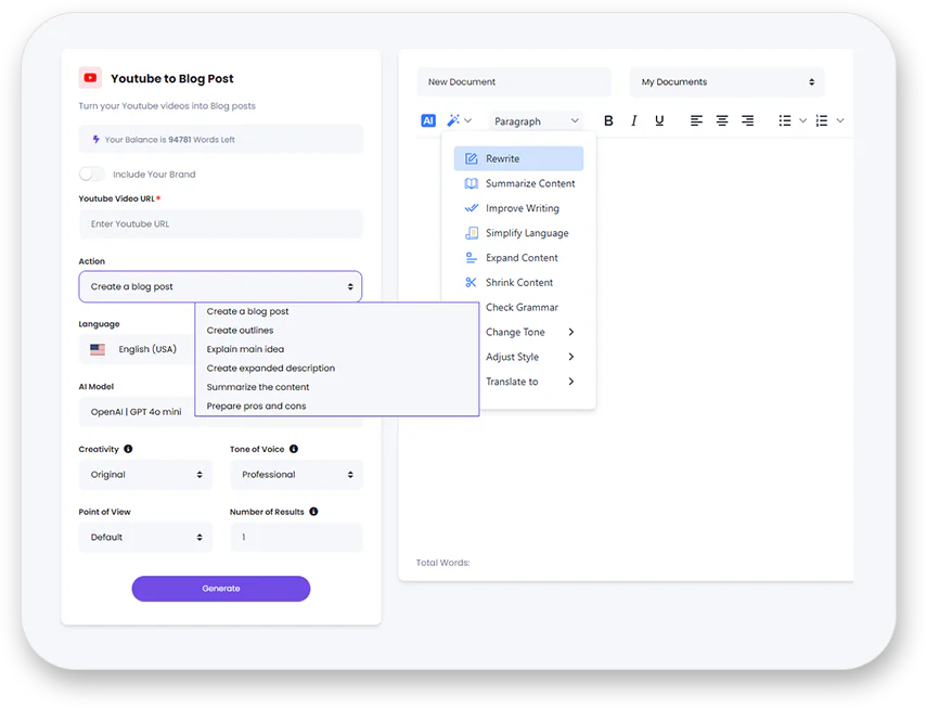iSavantAI YouTube to blog post conversion example