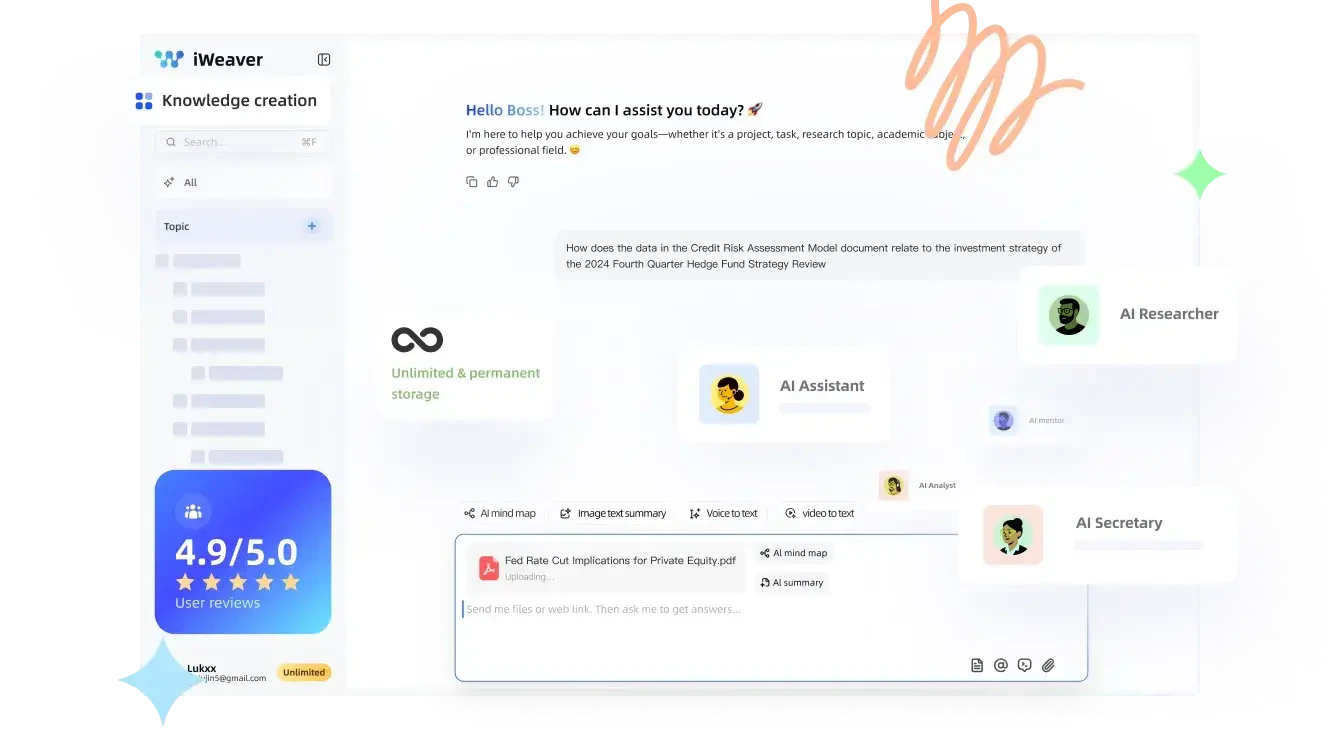 iWeaver product overview showing AI productivity features