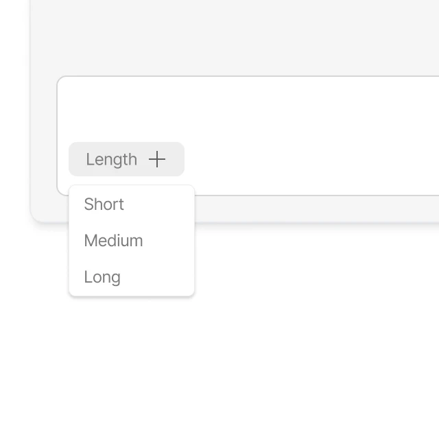 Jetwriter AI response length selection feature