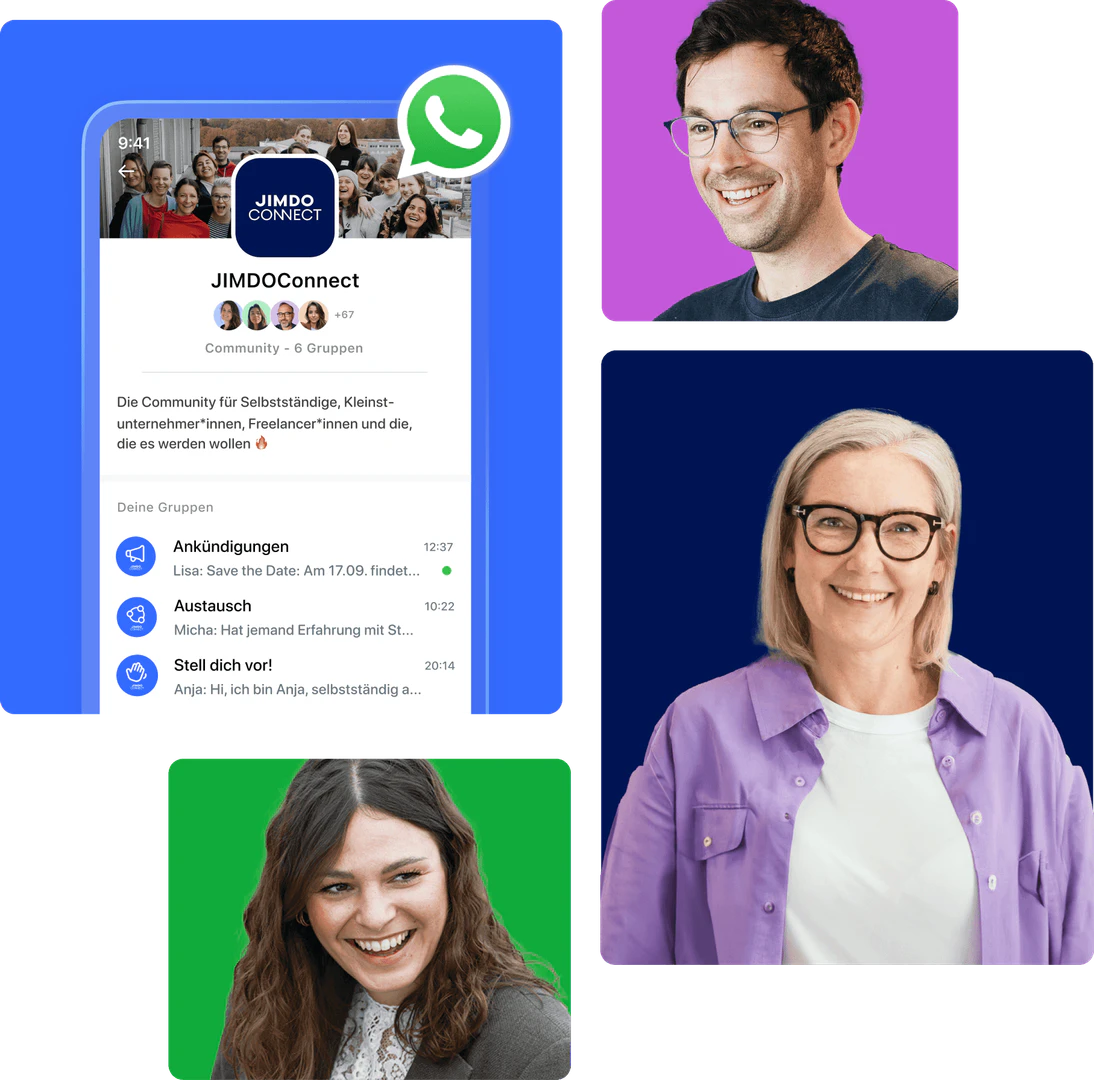 Jimdo user scenario image showing community engagement