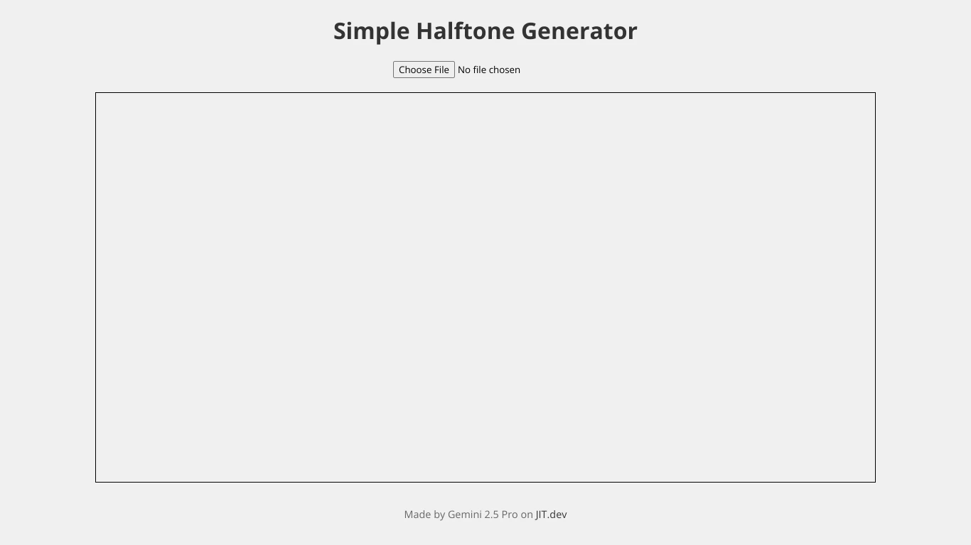 Jit use case example showcasing a simple halftone generator