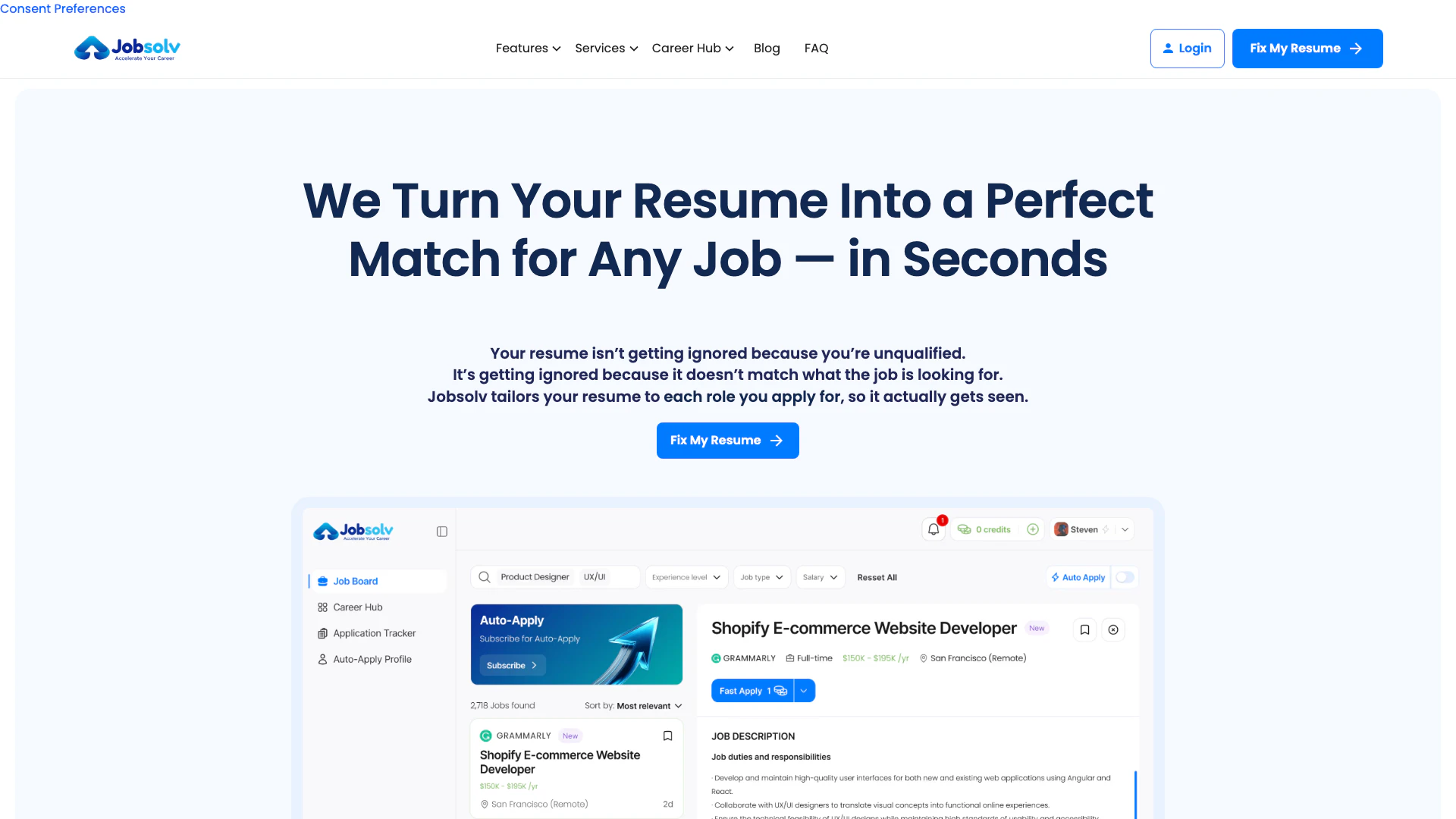 Jobsolv screenshot
