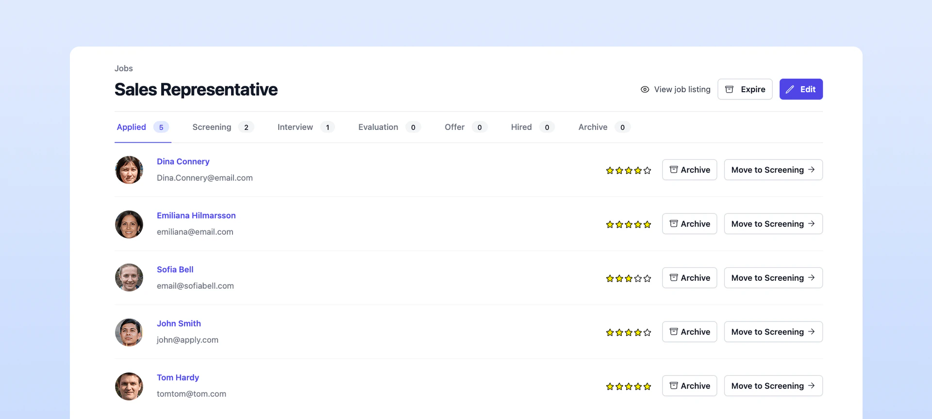 Jobspage applicant tracking software overview