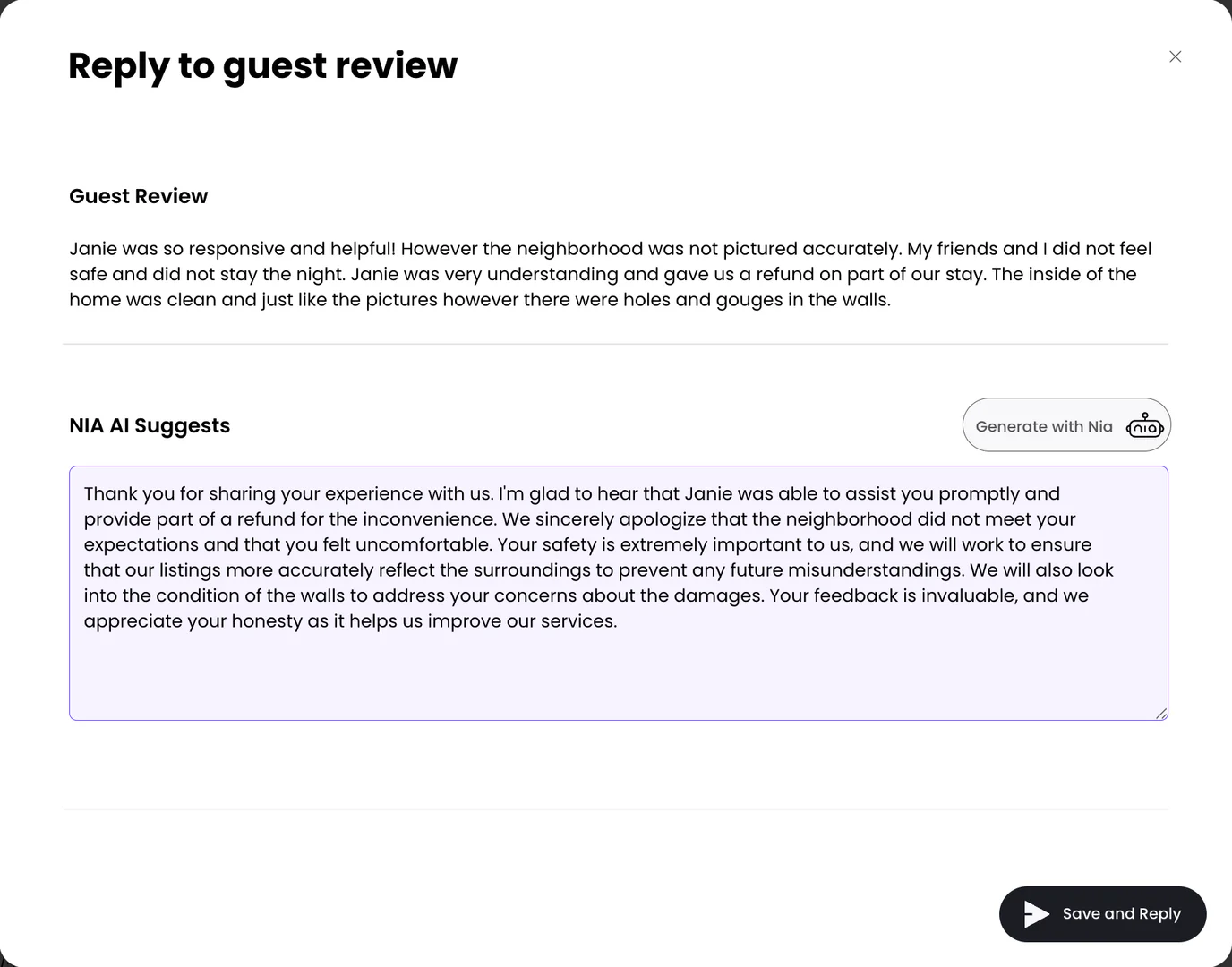 Jurny AI Review Manager feature demonstration