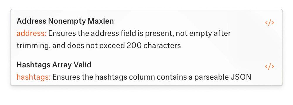 Kadoa data validation rules illustration