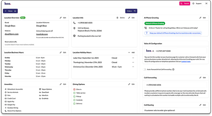 Keaai application scenario for restaurants