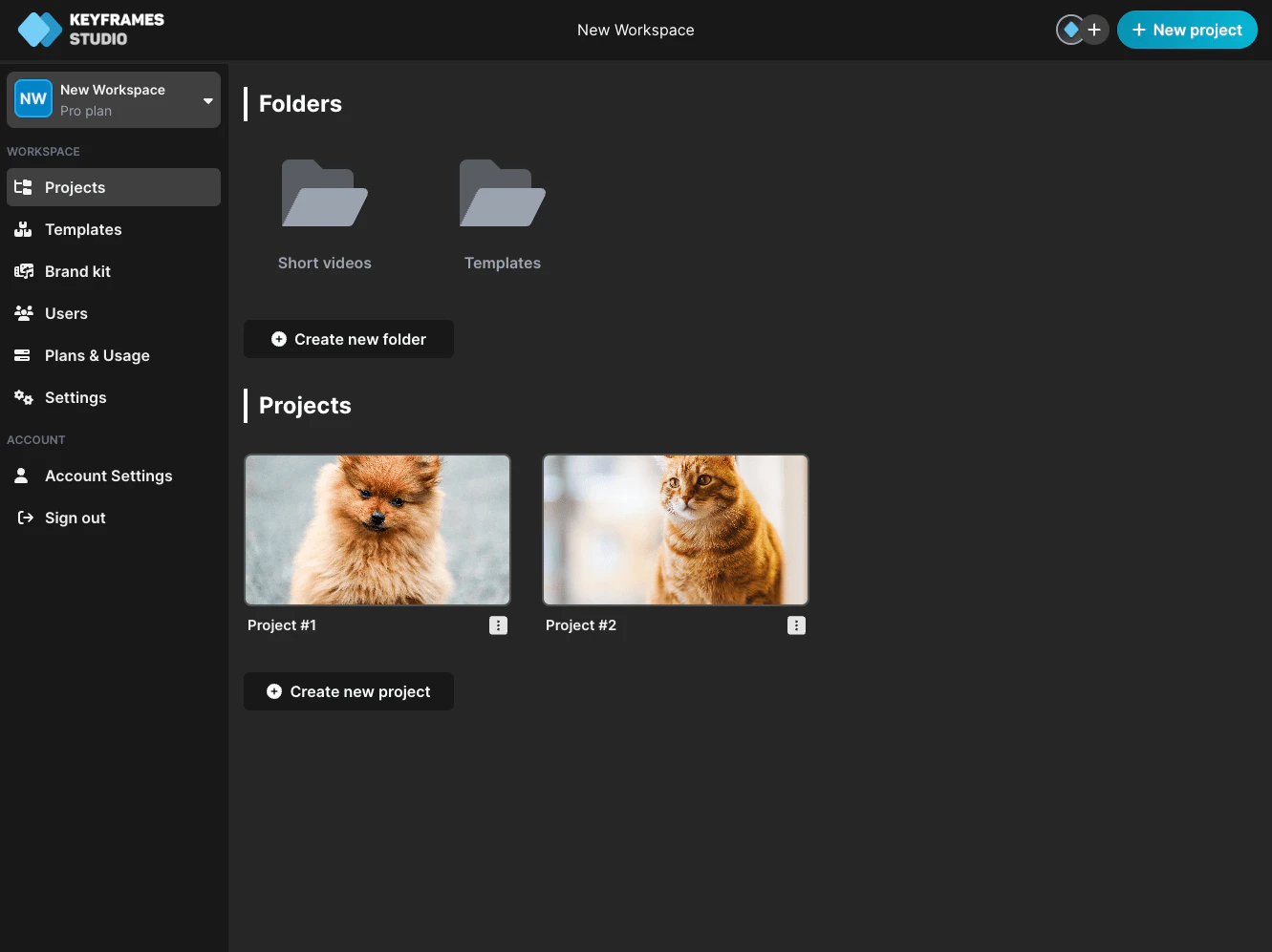 Keyframes use case example showing video editing for social media