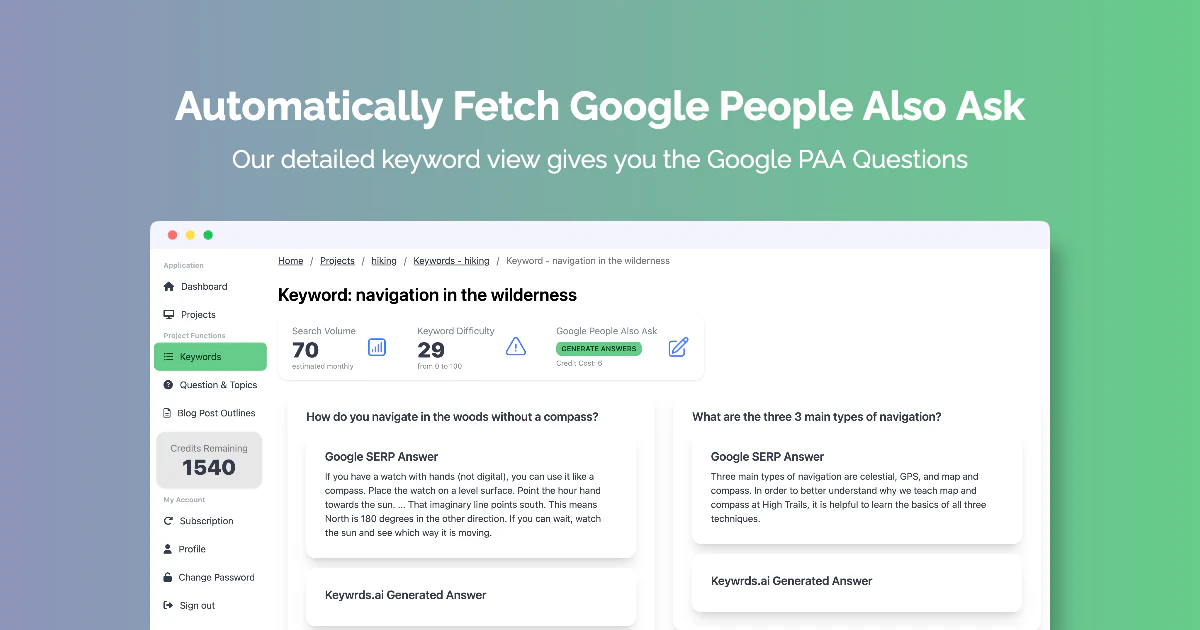 Keywrds Ai user scenario image