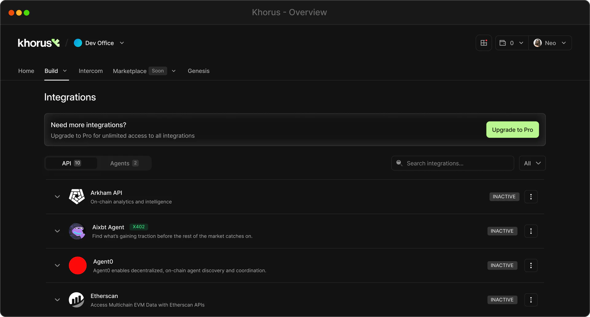 Khorus main features overview
