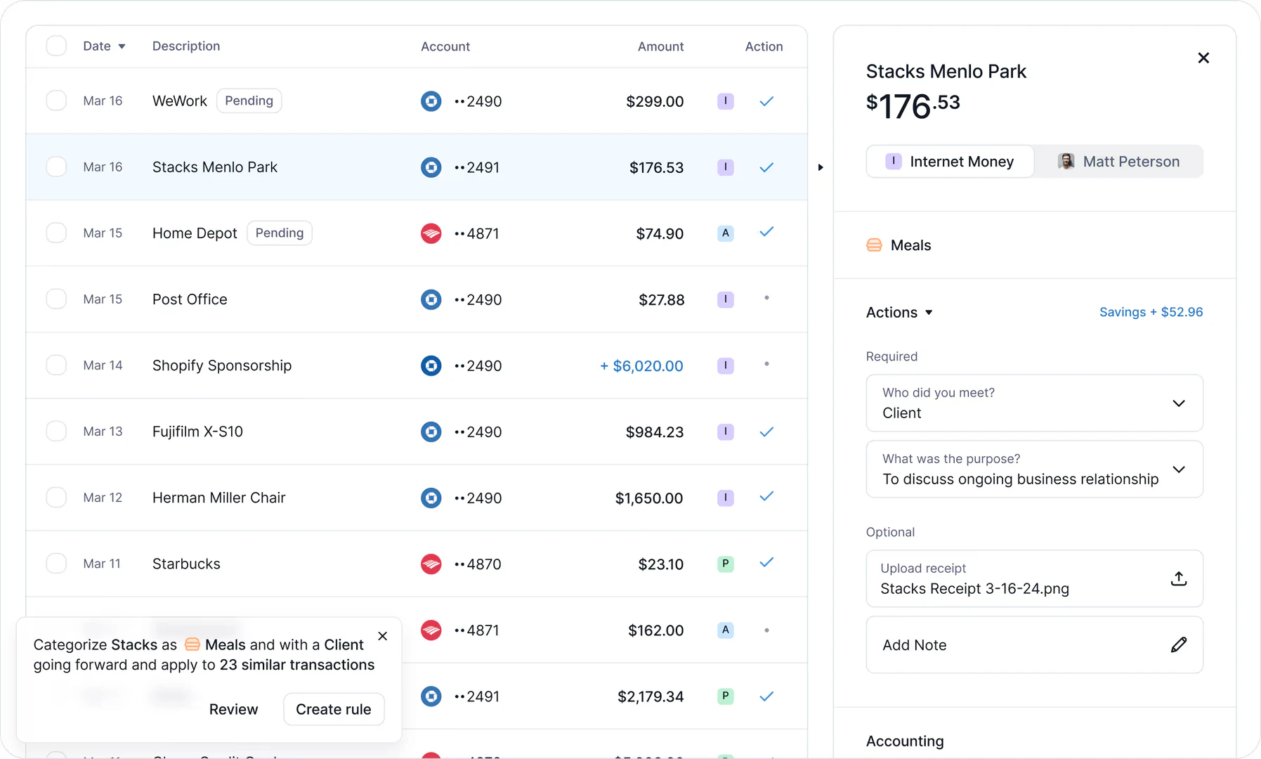 Kick product interface overview
