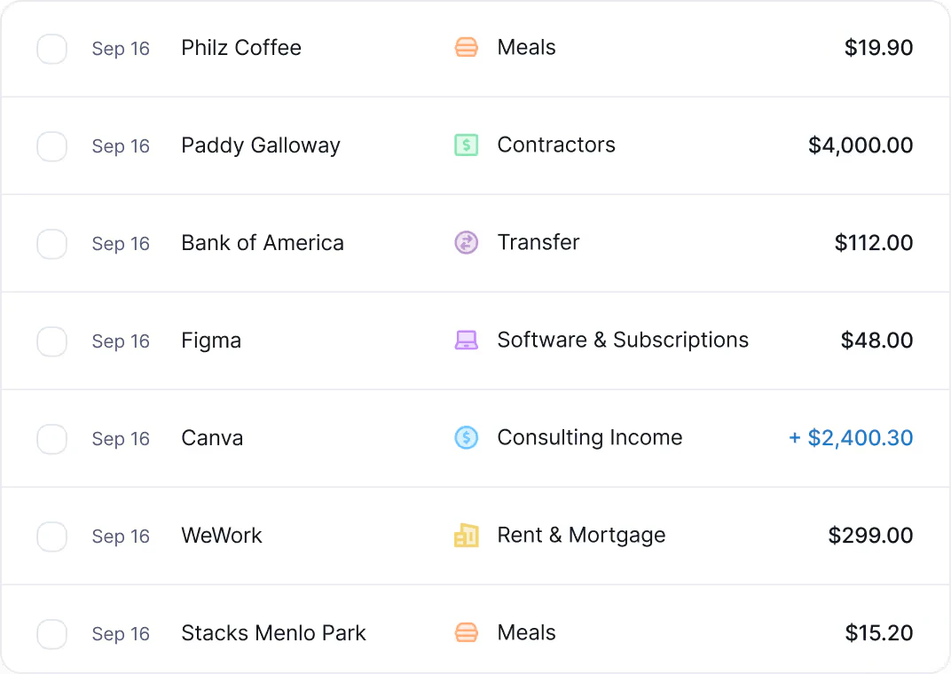 Using Kick for auto-categorization of transactions